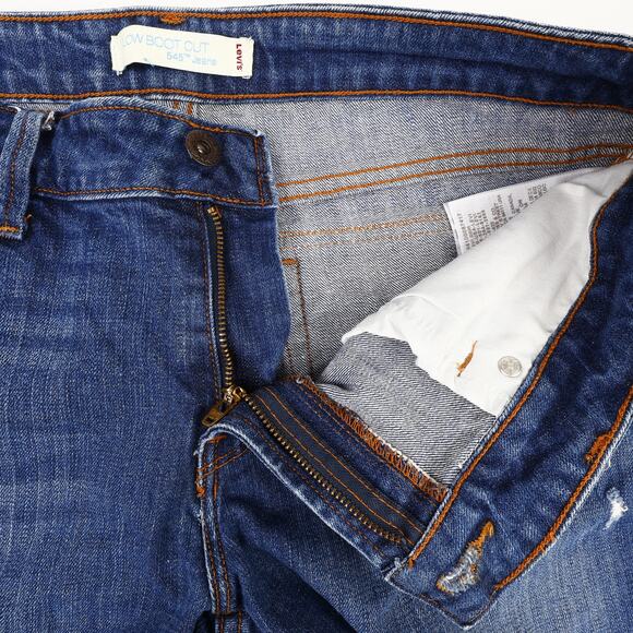 Lot of 2 Levi Womens 12 M Low Boot Cut 545 Jeans *READ* Y2K Distressed - Picture 13 of 16